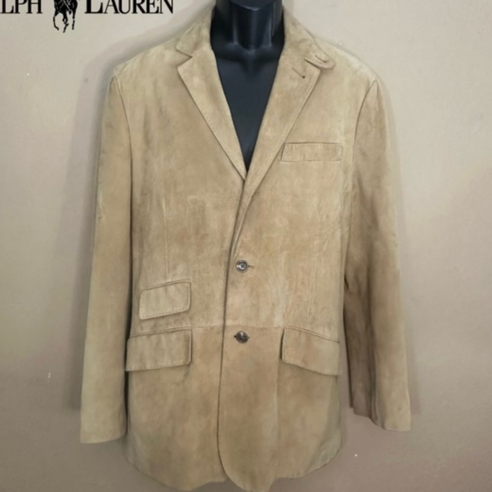 Polo Ralph Lauren Suede Leather Blazer 40R 100% leather